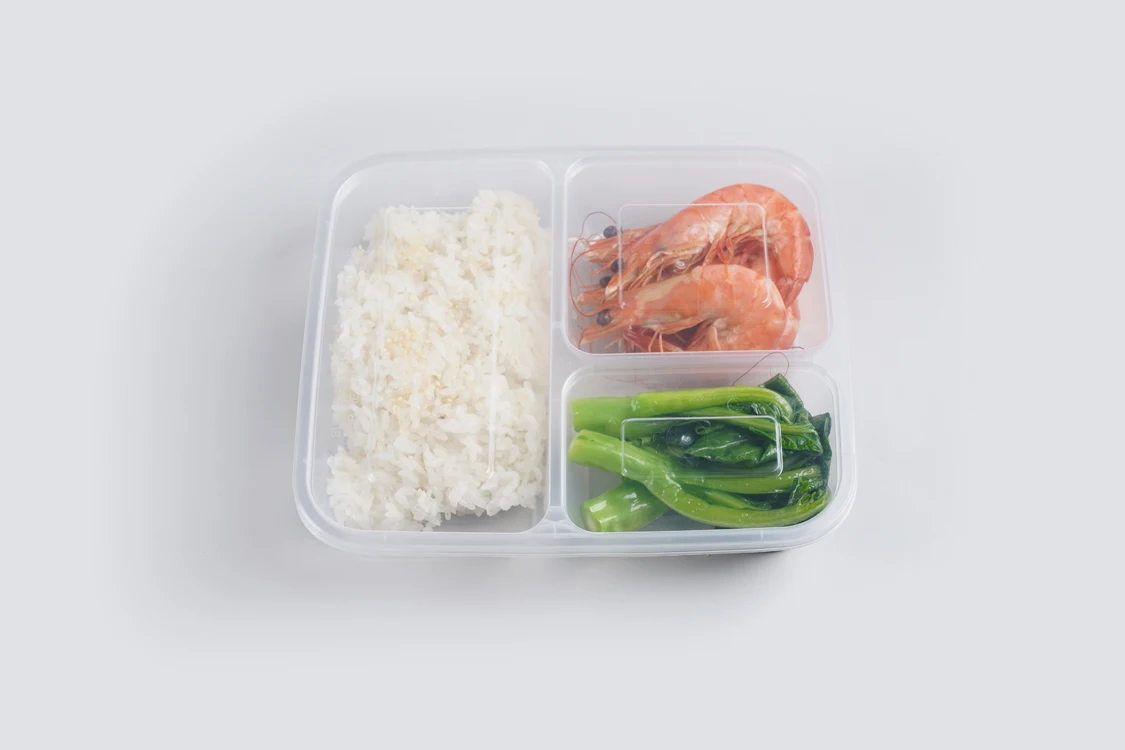 3 compartments microwave plastic takeaway meal  PP disposable food container bento lunch box