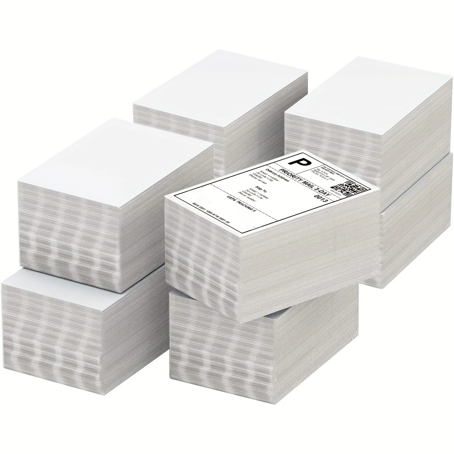 100mm x 150mm Thermal Paper Fanfold 500pcs Heat Sensitive Permanent Adhesive Sticker Shipping Labels Product Packaging Labels