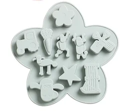 Z245  DIY silicone baking mold cartoon lamb farm chocolate mold cake mold