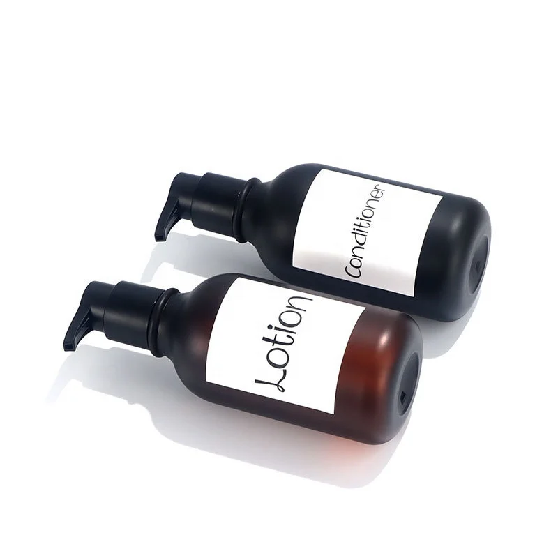 300ml 500ml matte brown shampoo and conditioner bottle matte black shower gel bottle