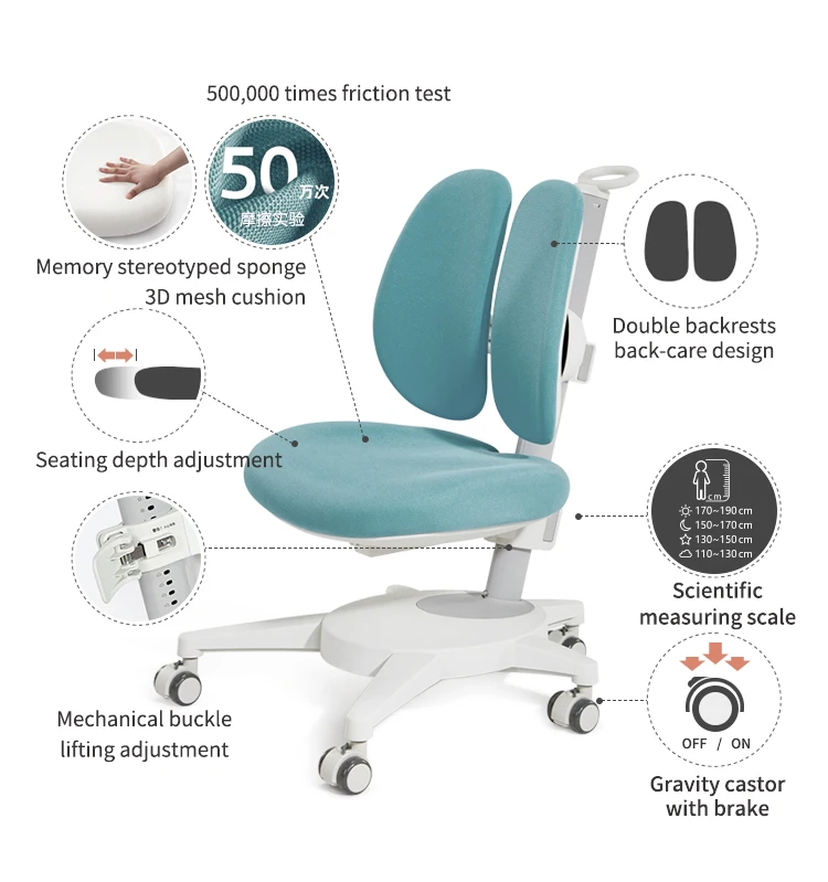 
 2M2KIDS, Прямая поставка, стул для учебы для мальчиков, регулируемое учебное кресло для малышей с гравитационным замком, стул для учебы с поддержкой спины  