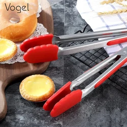 7 Inch Kitchen Small Silicone Tong Cooking Serving BBQ Bread Food Tongs Clip