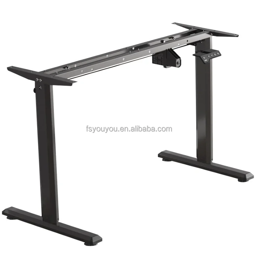 Intelligent Motorized Electric Adjustable Desk Single Motor Double Column Metal Frame up and down Lift Table for Office Use