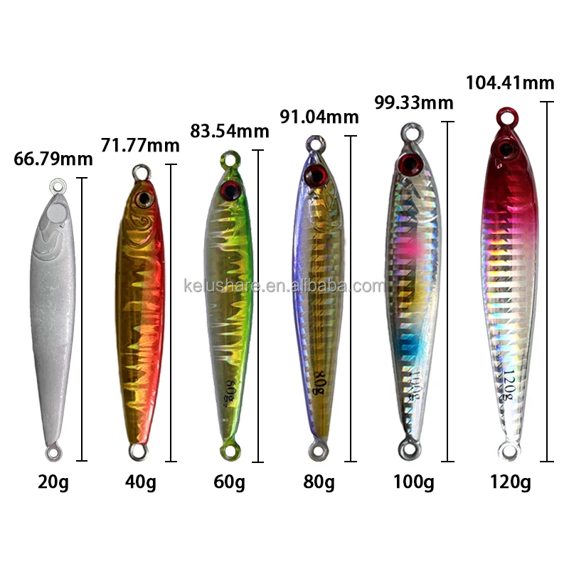 High Gravity  20g~120g Tungsten Metal Jig Lure Fishing Weight Lure Tungsten Jig Fast Sinking Tungsten Sea Fishing Metal Jig Lure