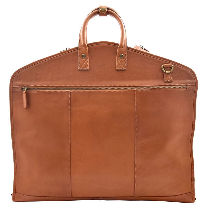 Large Capacity Travel Real Leather Suit Carrier mens suit garment bag
