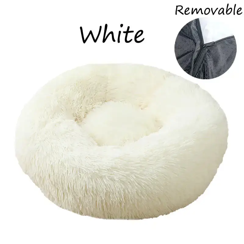 Super Soft Fluppy Faux Fur Donut Bed Round Pet Bed for Dog and Cat in Stock Drop Shipping Factory Directly Sell Dropshipping