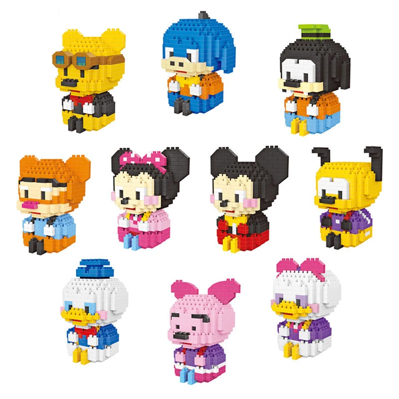 2024 Best Selling 3D Micro Block Toys Assemble Minnie Mouse Mickey Mini Building Block Set Mini Puzzle Brick Kid Toy