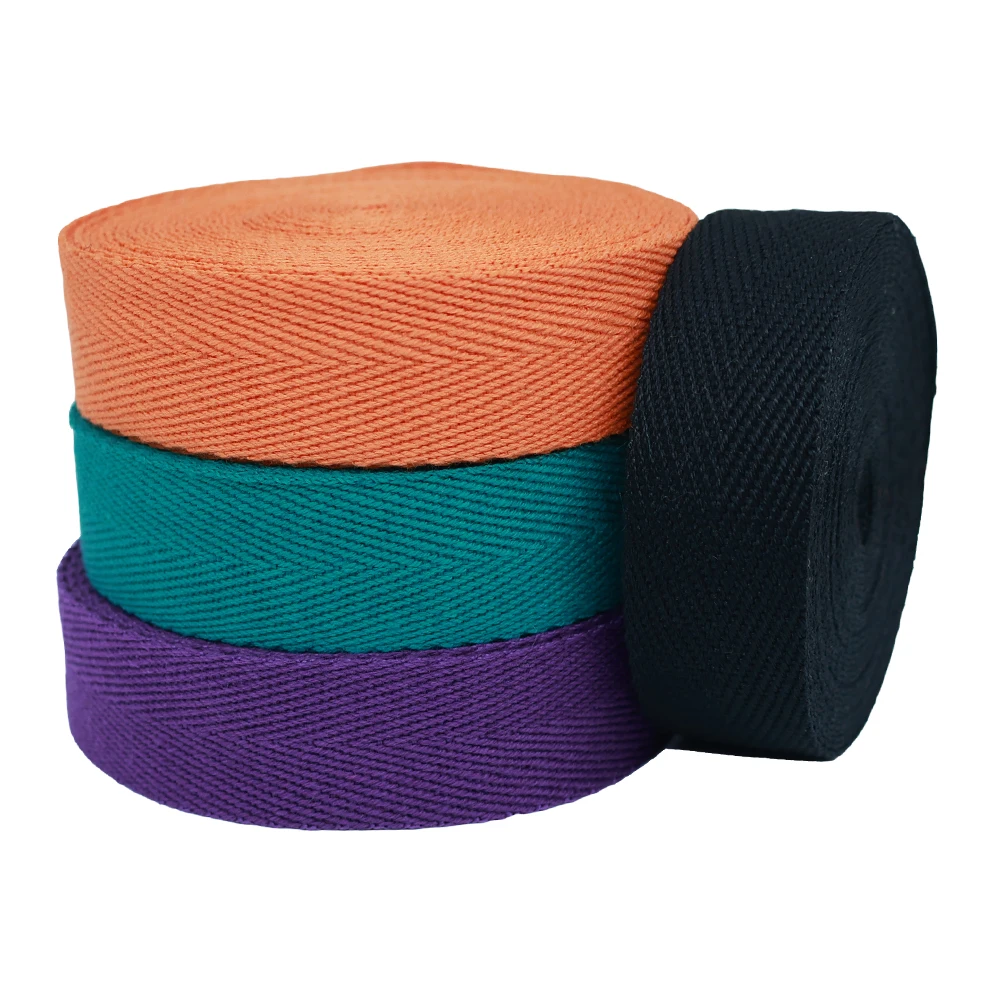 Wholesale no MOQ home Textile accessories cotton ribbon band 22mm polyester herringbone webbing bias tape for hat