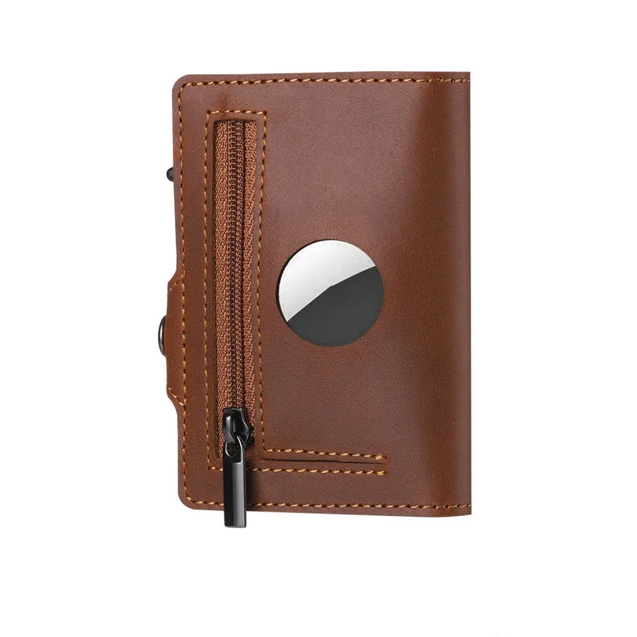 Carbon Fiber Anti Lost Device Leather Case Card Holder Wallet With Protective Shell Cover For Tracking Device Locator