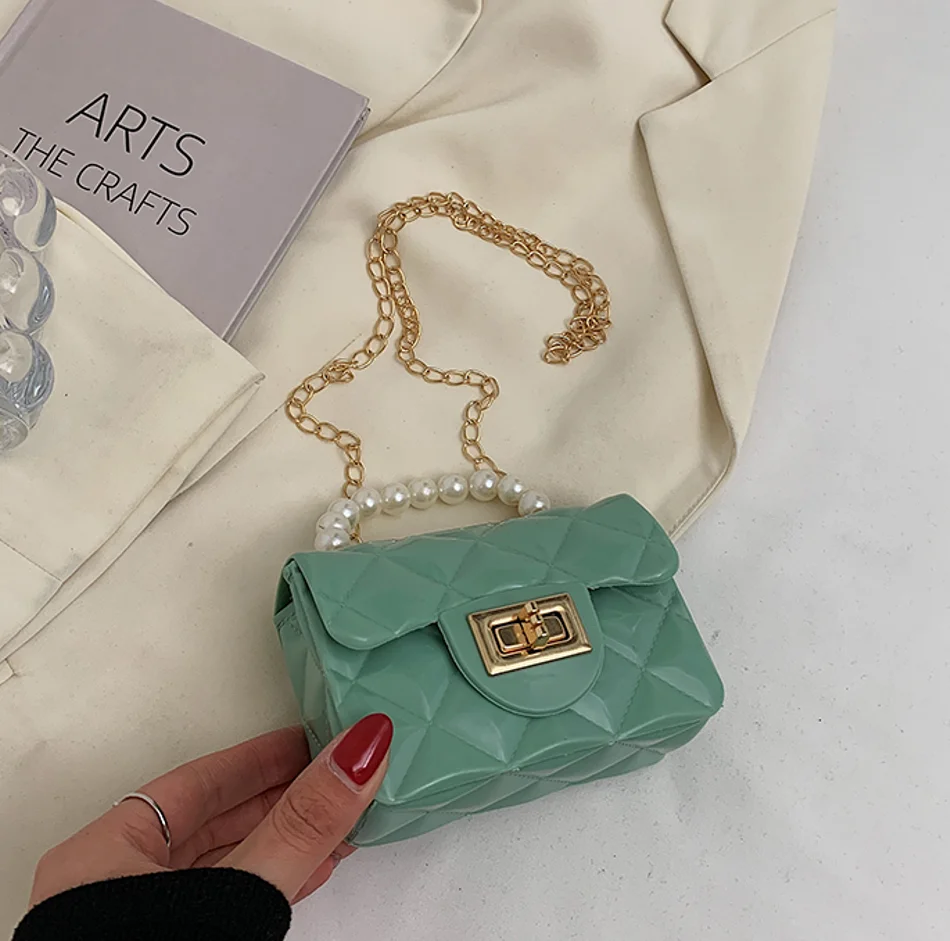 wholesale chic fashion mini purse cheap women bag crossbody jelly material summer use money change pocket mini bag