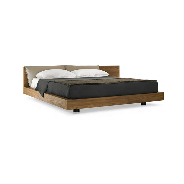 
Nordic modern style solid wood frame king-size bed furniture for double beds 