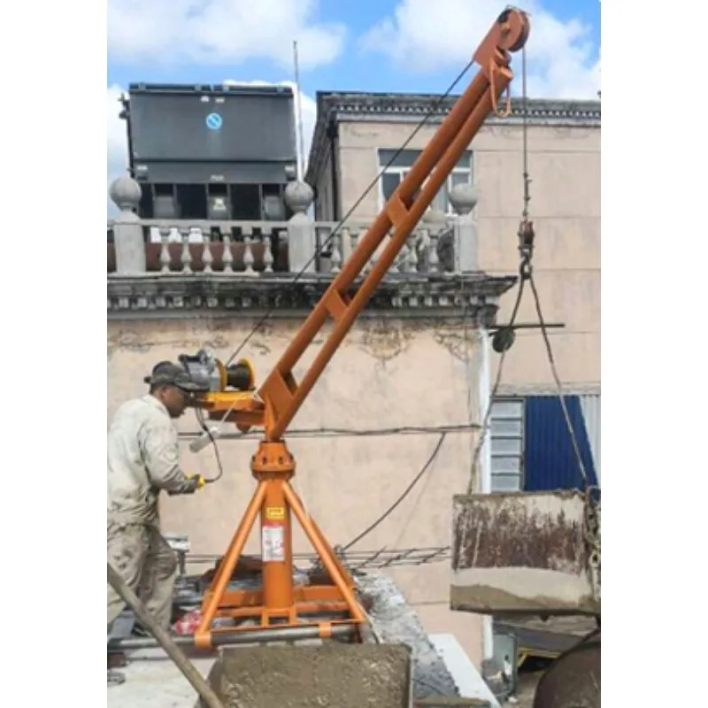 Household small lifting roof crane 220V electric outdoor decoration brick crane
