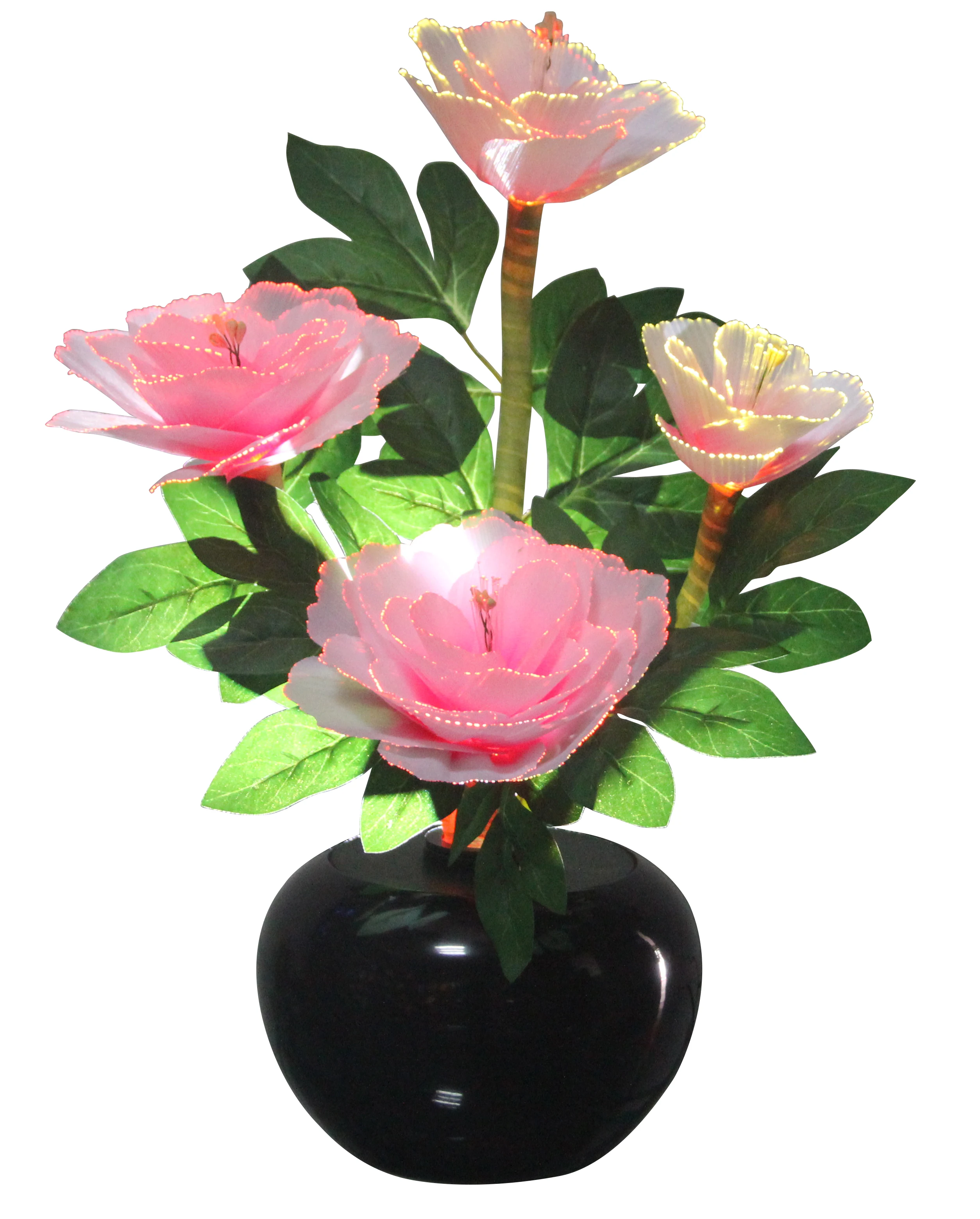 Wholesale decorative artificial hand made orchid flower with fiber optic