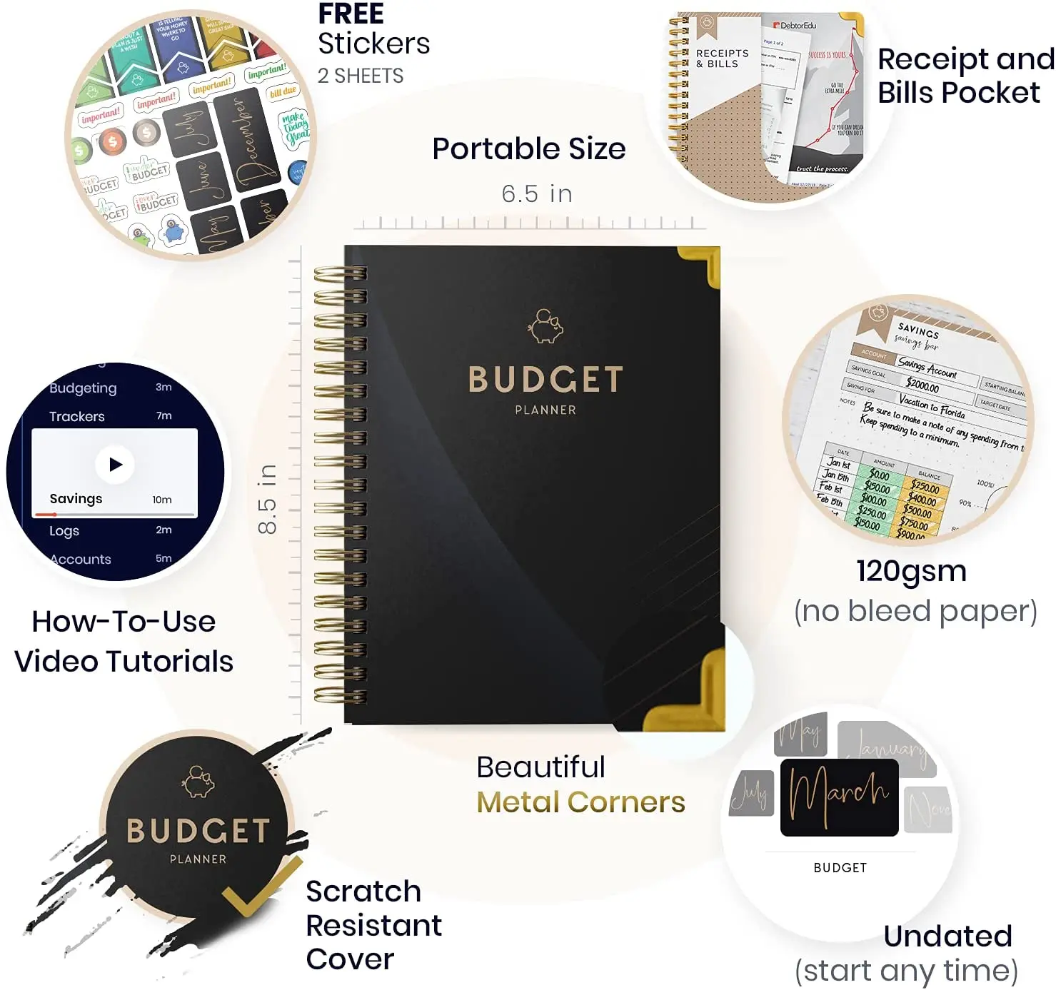 2022 Eco Friendly Monthly Budgeting Journal Debt Tracker Bill Organizer Personalized Budget Planner