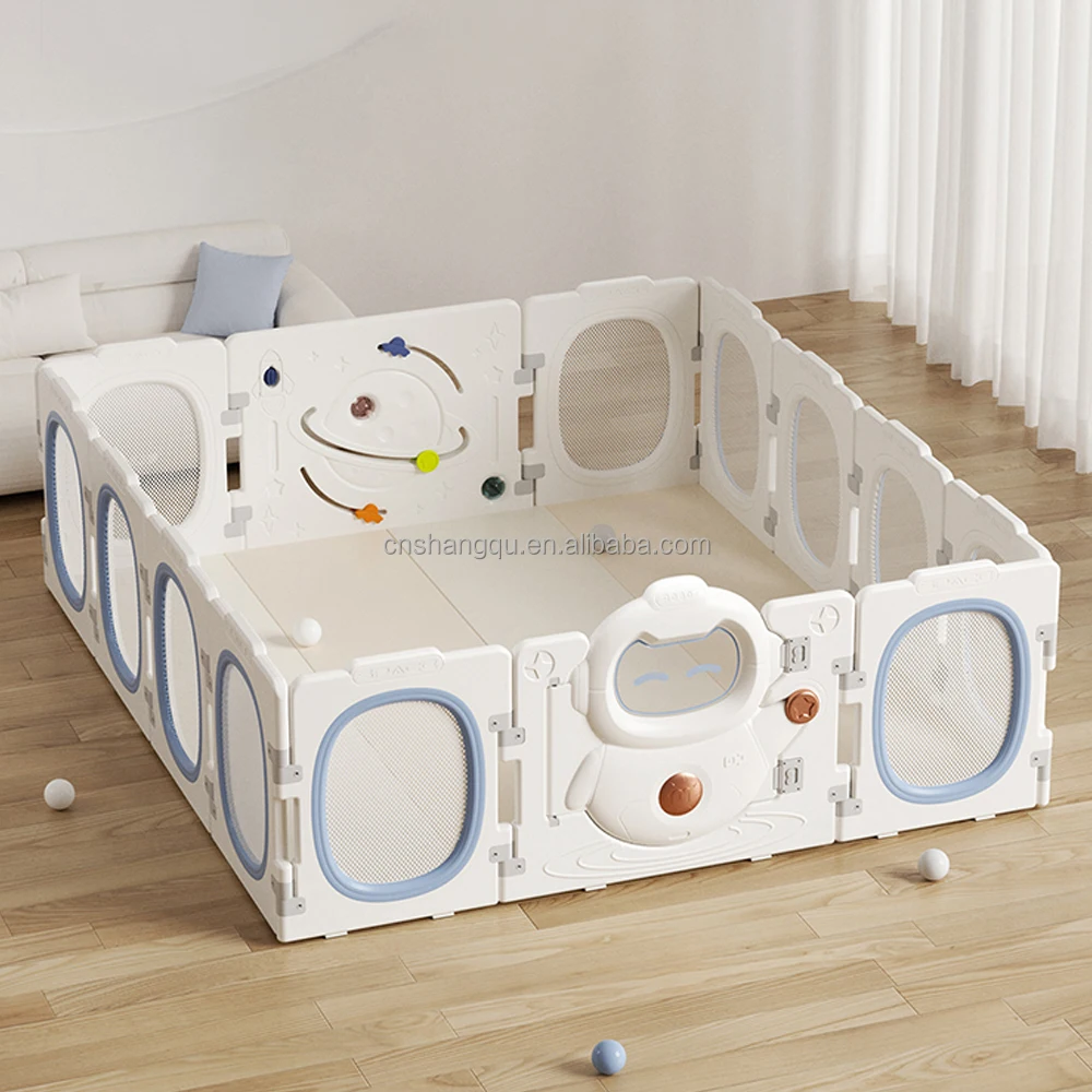 for baby and kids play yard with viewable fiber mesh indoor plastic large size baby play area fence playyard baby playpen