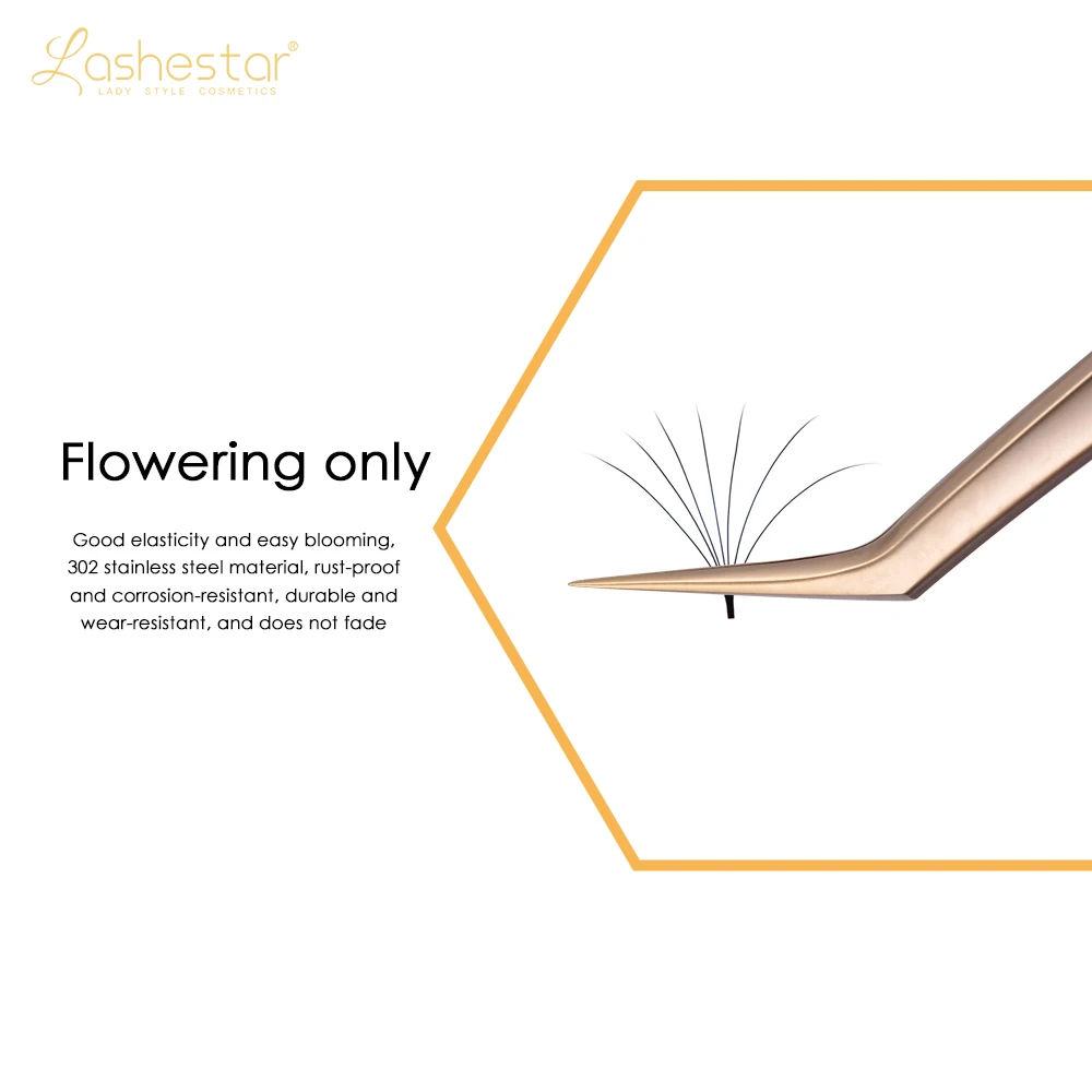 Lashestar Eyelash Extension Tweezers Makeup Stainless Steel Non-magnetic False Eyelash Tweezers OEM