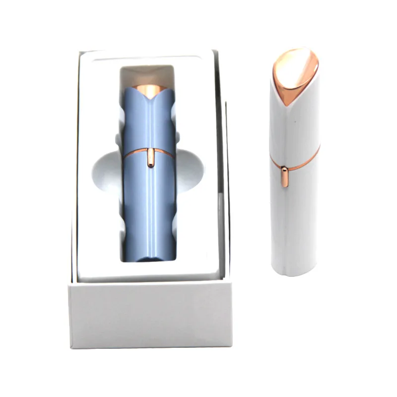 22 Portable USB Rechargeable White Blue Mini Women Face Eyebrow Trimmer Facial Hair Remover 2 in 1