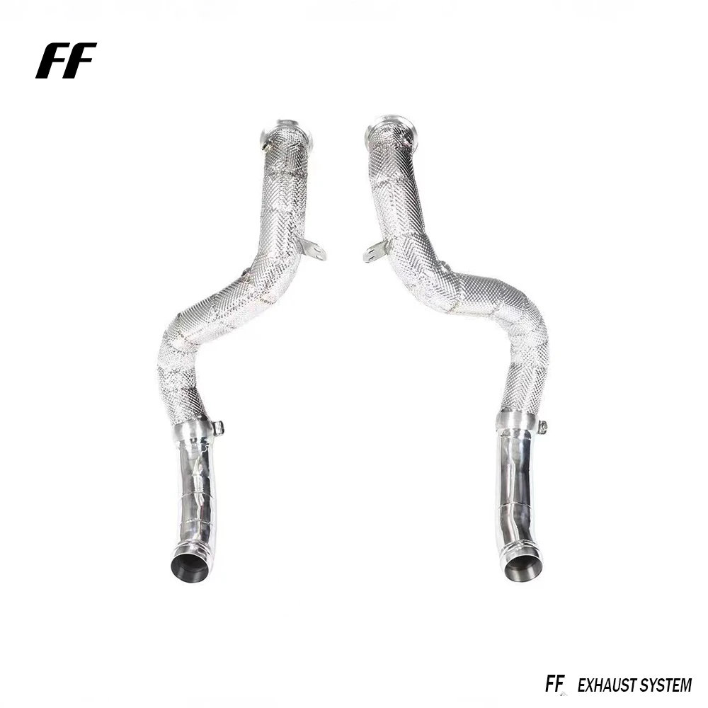 High flow exhaust downpipe for Mercedes Benz C63 E63 4.0T