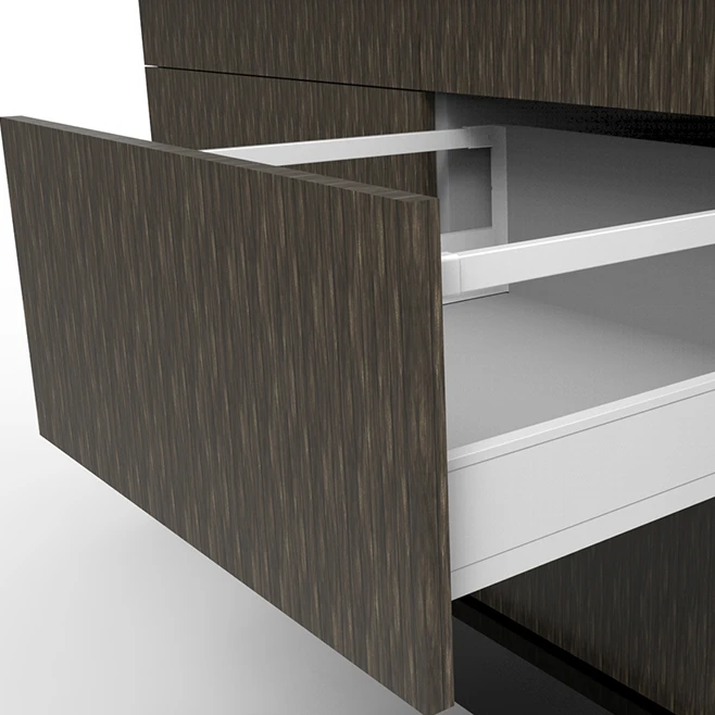 Meaton Factory In China Soft Closing Metal Box Drawer Soft-closing slim box with extended side square railings drawer slider