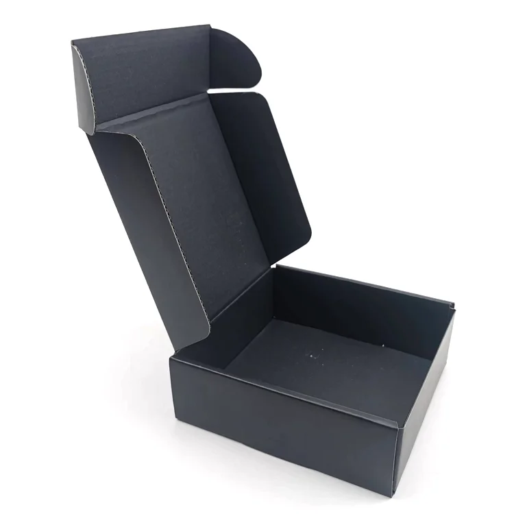 Hot Selling Black Kraft Packaging Corrugated Paper Cardboard Postal Mailer Subscription Shipping Box for Clothes Shoes Cosmetic