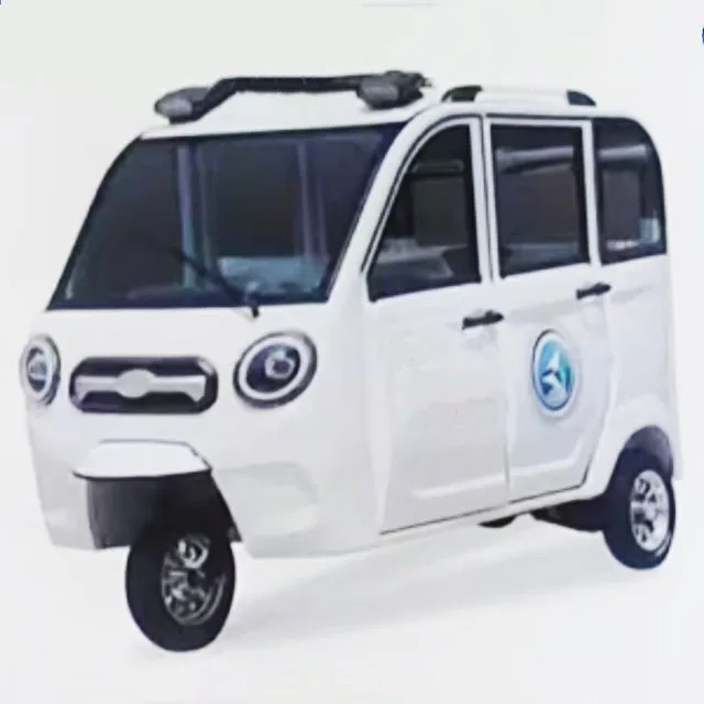5 Doors 6 Seats Solar Electric Tricycle Passenger Closed Body 800W Electric Tricycle Adult Tuk Tuk