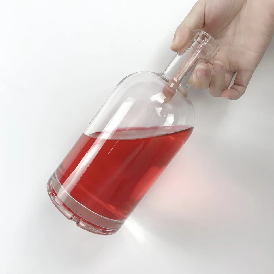 750ml 500ml round shoulder buy glass liquor bottles for vodka whiskey tequila wine package