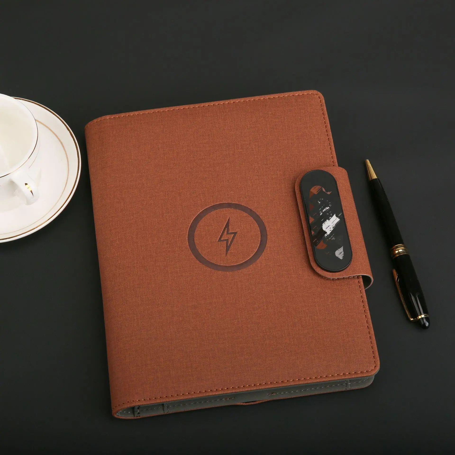 10000mah Power Notepad manager clip multi-functional wireless magnetic fast charge A5 Notepad with  LOGO customization