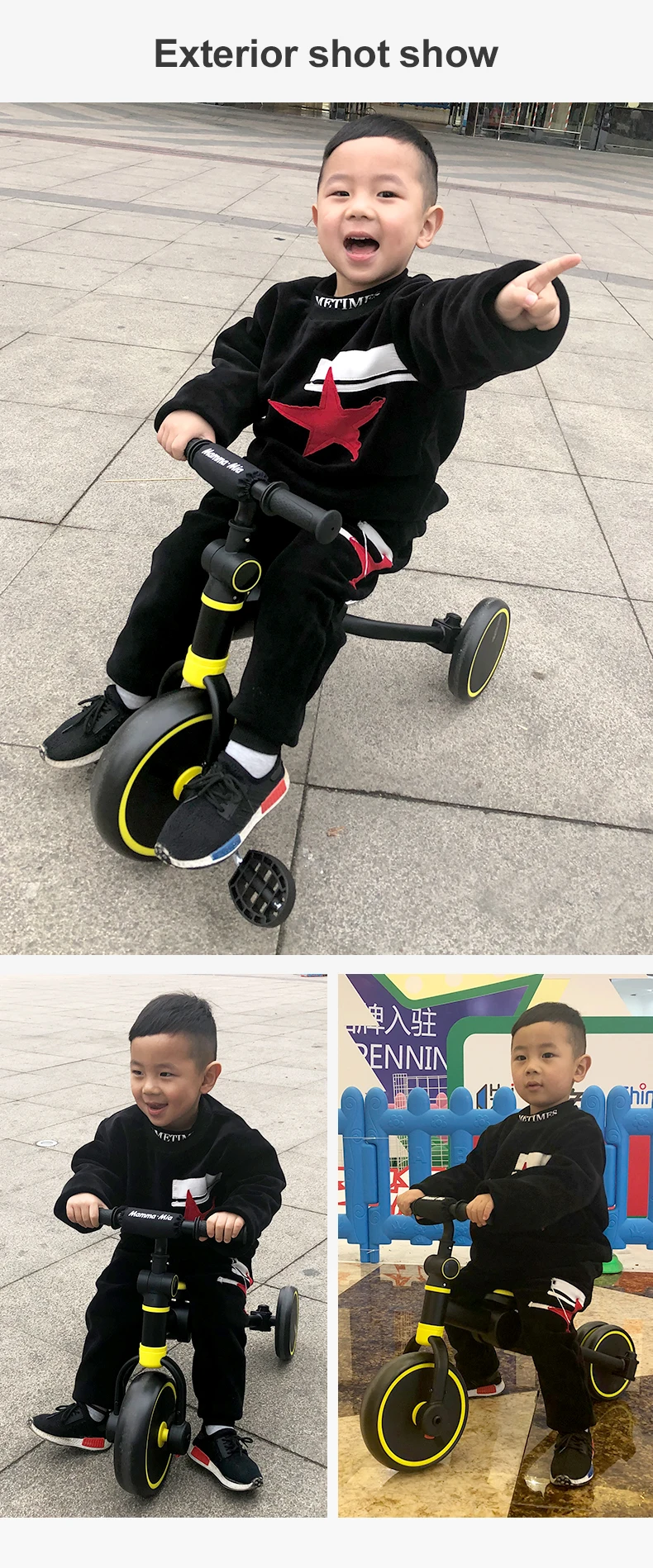 Trike with pushbar for 2 to 6 years old 2022 China factory high quality 3-4-5in1 baby tricicle for kids children