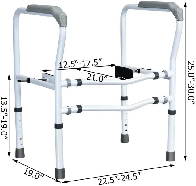 Помощь пожилым людям Регулируемая по высоте рама для унитаза