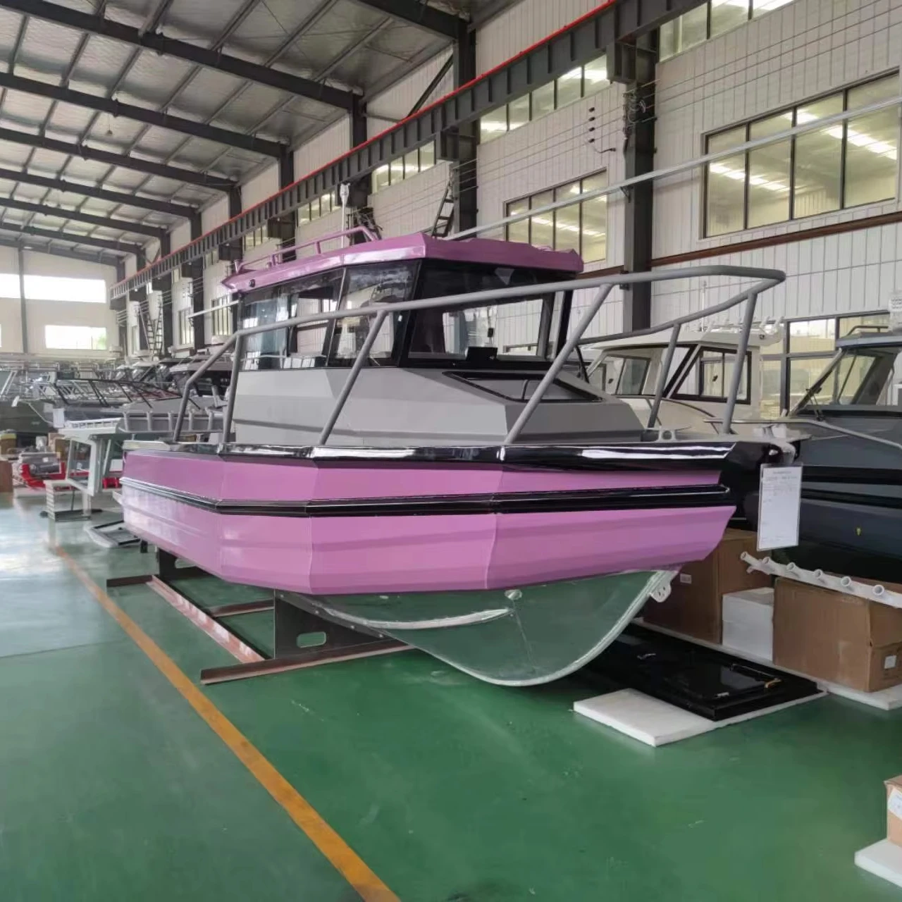 2024 new 6.85 meters Easycraft aluminum fishing boats luxury yacht with cabin for fishing speed boats for sale