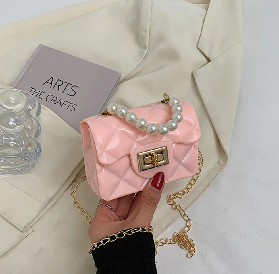 wholesale chic fashion mini purse cheap women bag crossbody jelly material summer use money change pocket mini bag