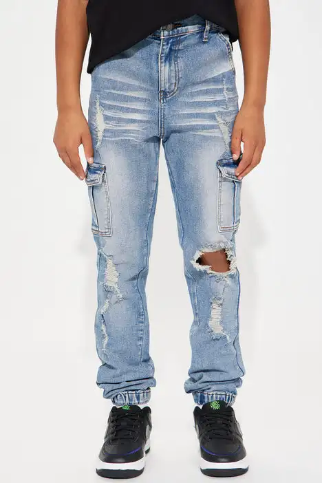 Custom 2024 Mini Trouser Cargo Jogger Light Wash Fashion Nova Kids Pants Jeans Fashion Nova