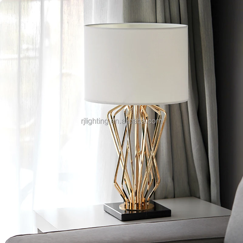 Wholesale postmodern simplicity metal light luxury living room bedroom study led home decorative table lamp