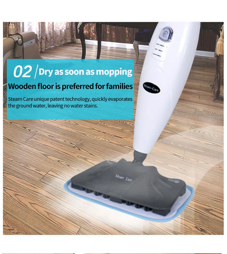 Easy Operation One Key Start Steam mopping robot Steam Care Steam mop machine