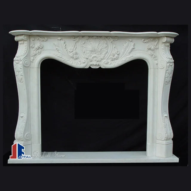 
Decorative indoor Western White Marble Fireplace Mantel Surrounds 