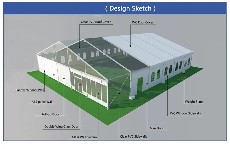 Portable outdoor fabric prefabricated storage building waterproof top PVC covered garage or garage warehouse tent