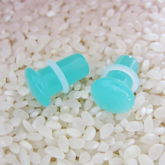 [SE-SF116] Popular Hot Sales Single Flared Convex Top Ear Plugs Body Piercing Jewelry High Quality Wholesale Aqua Opalite