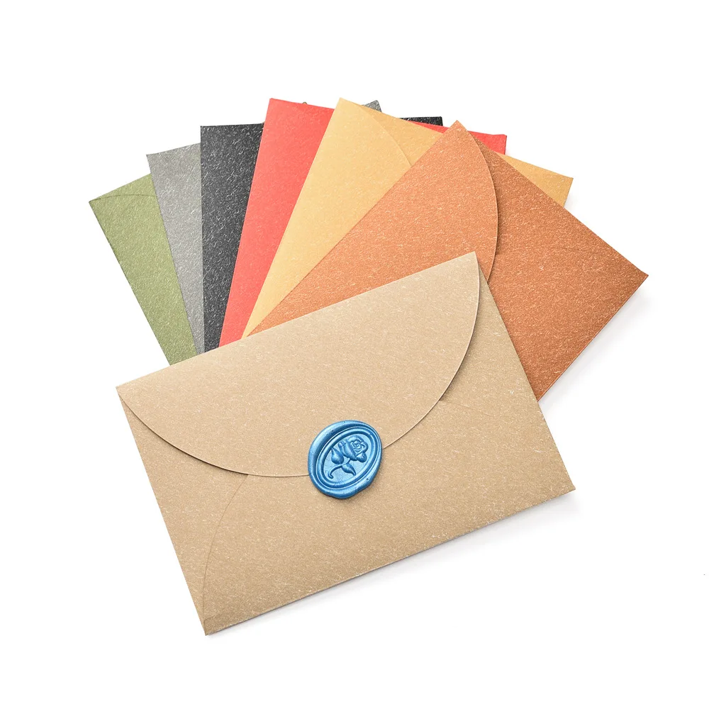 Wholesale Fancy Handmade Paper Envelopes Special Paper Envelopes With Gold Foil Logo For Packaging