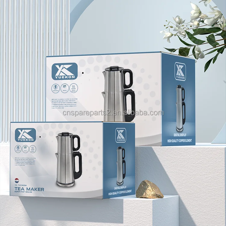 Electric Kettle Turkish Tea Maker with Handle Touch Screen Control Electric Samovar Tea Makers Set High Quality Stainless Steel