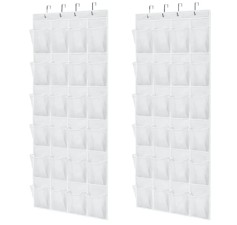 Hot Shoe Holder Rack for Over the Door 24 Mesh Pockets Hold up to 40 Pounds Back of Closet Organizer Behind Door Hanger