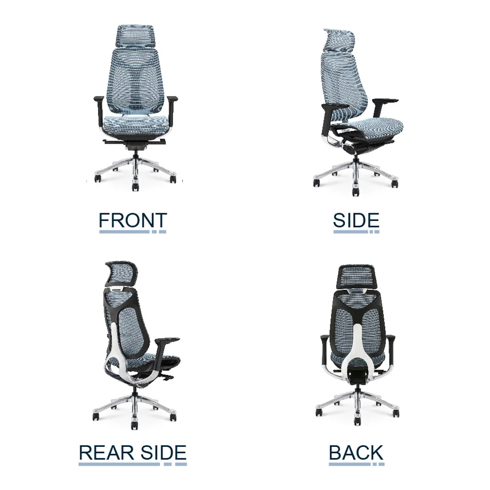 Comfortable Conference Computer Games High Back Mesh Chair Ergo Sillas Oficina Ergonomic Office Chairs with Headrest