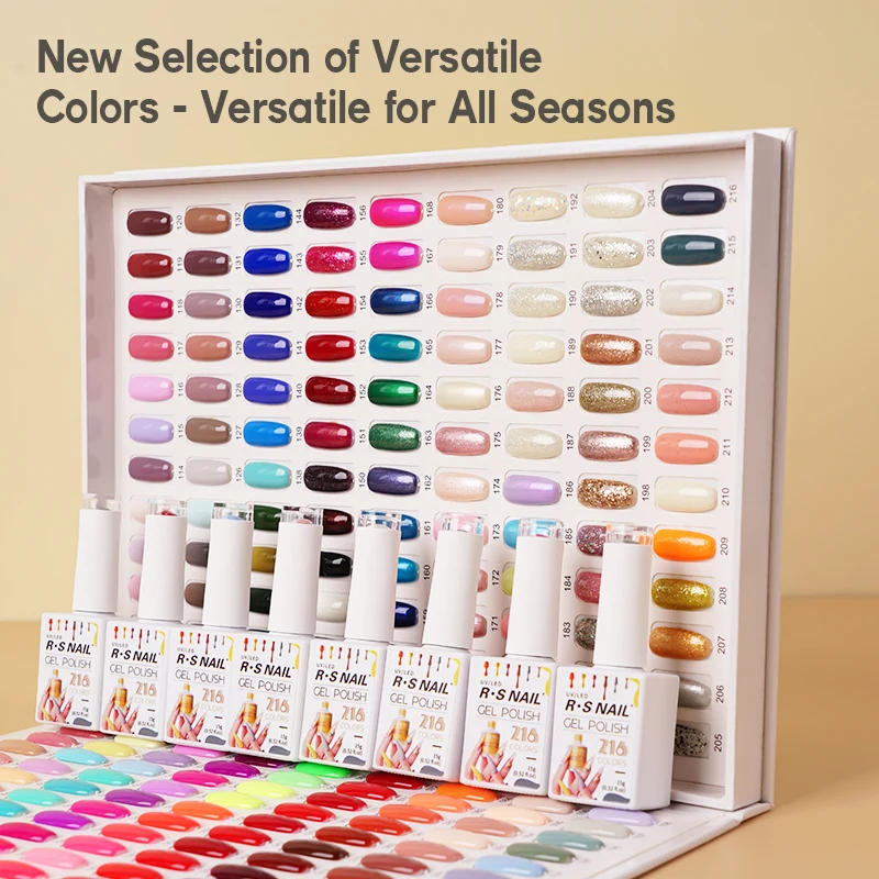 2024  R S Nail Factory Create Your Own Brand 3 Step UV Gel 216 ColorsGermany Nail Polish  Hema Free 15Ml Nail Art Pure Color Gel