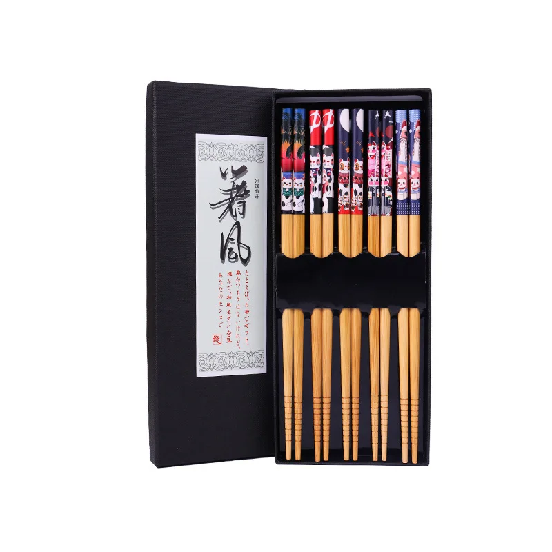 Bamboo Japanese Bamboo Chopsticks Wholesale Gift Set Household Chopsticks Per Person Set Boxed Tableware bamboo chopsticks