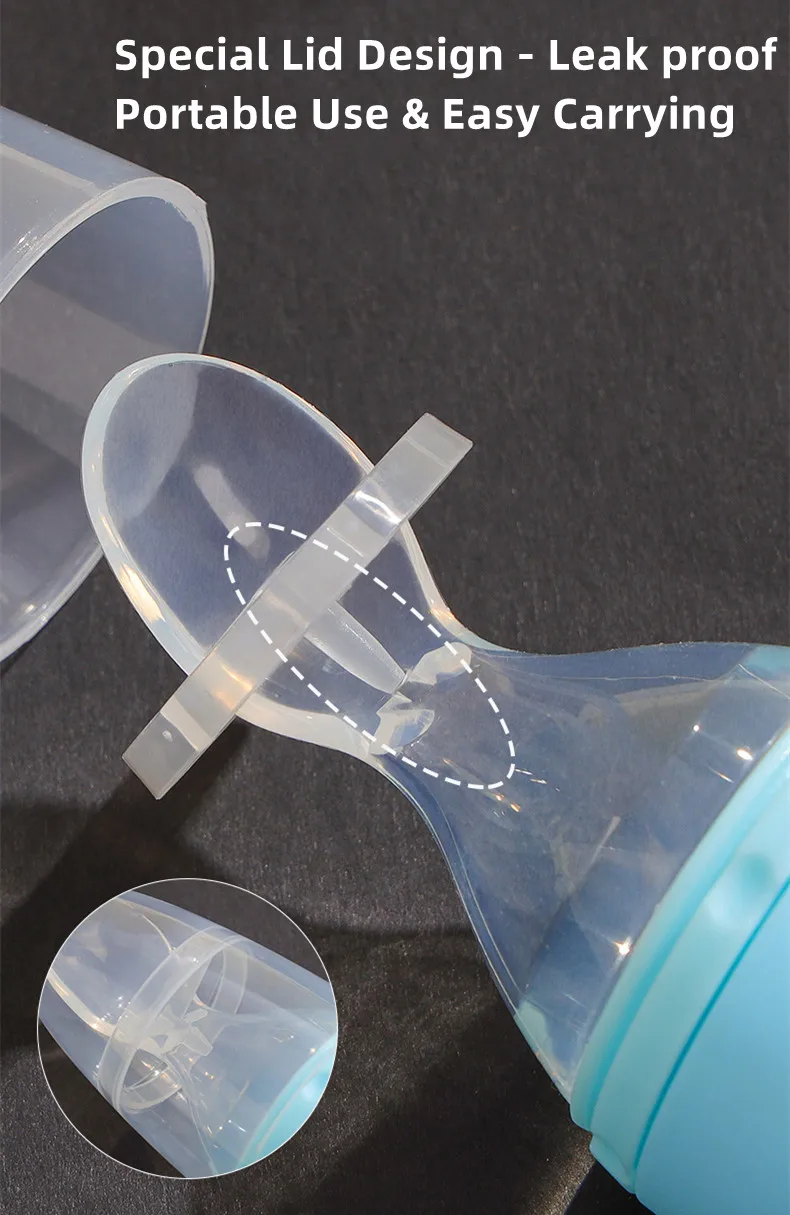 2023 Hot sales Factory cheap price Soft flexible squeeze babi bottle spoon silicone baby products feeder spoon bottle