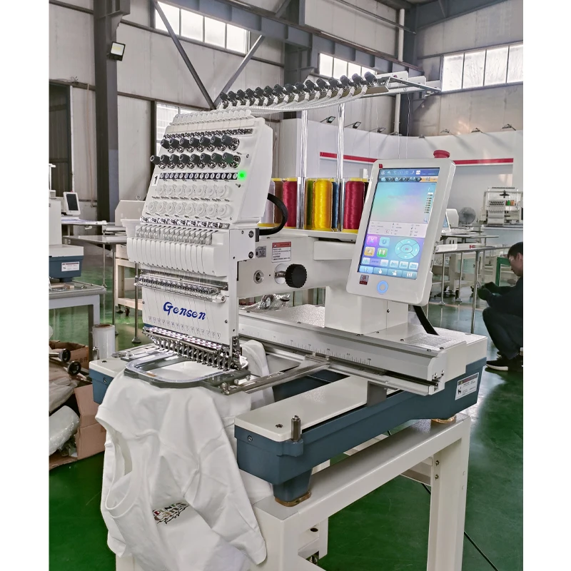 New Single Head Computer 1200rpm 12 15 Multi Needles Industrial Computerized Hat Logo T Shirt Cap Embroidery Machine For Sale