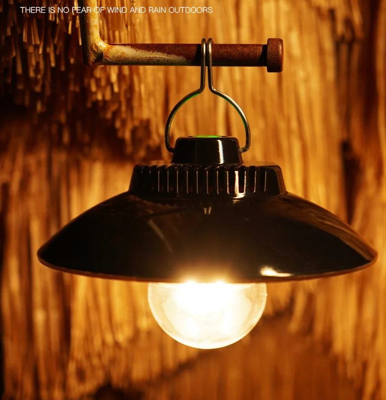 New Retro Atmosphere LED Light Flying Saucer Hanging Ball Light Camping Outdoor Light Straw Hat Ball Unique Flying Saucer Design