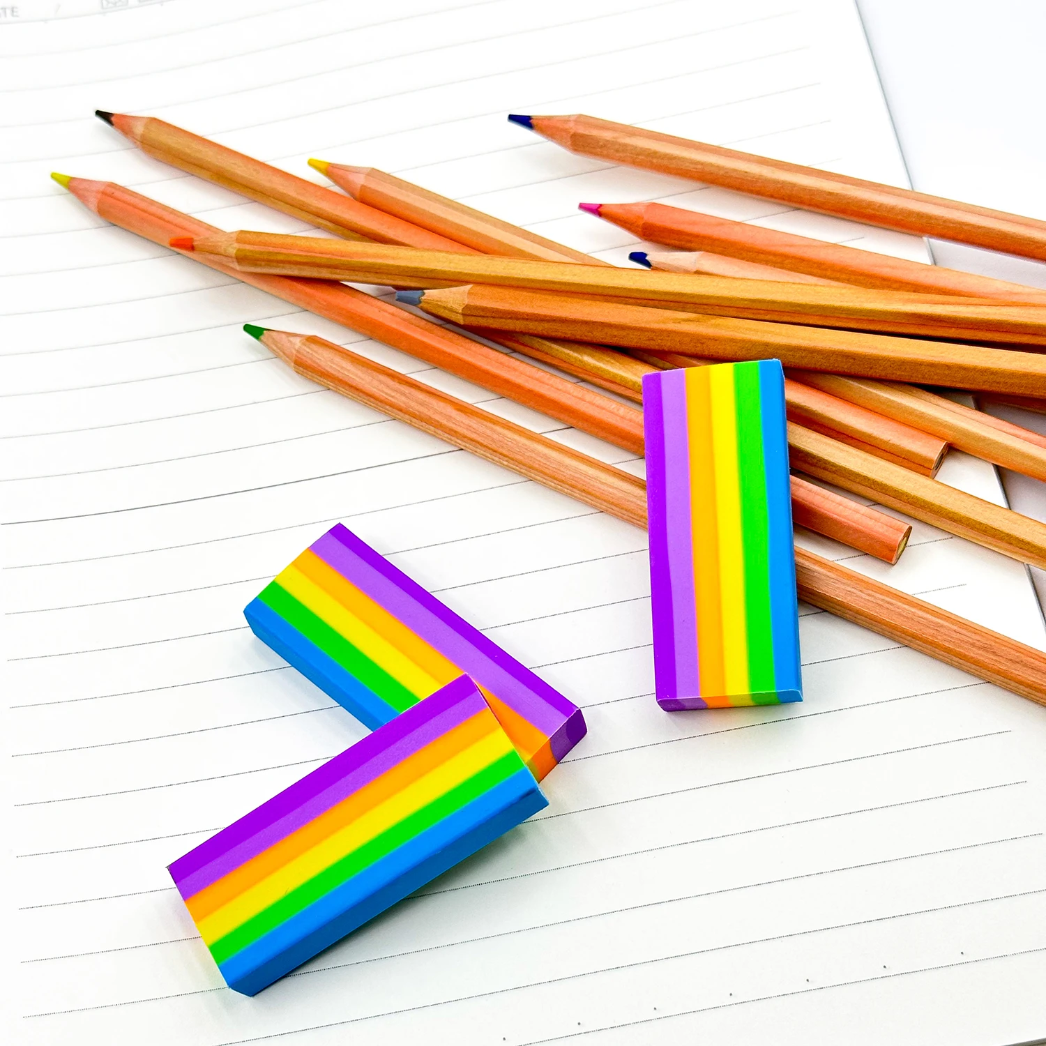 fun fancy custom erasers for pencils Cute rainbow erasers for kids kawaii eraser for children