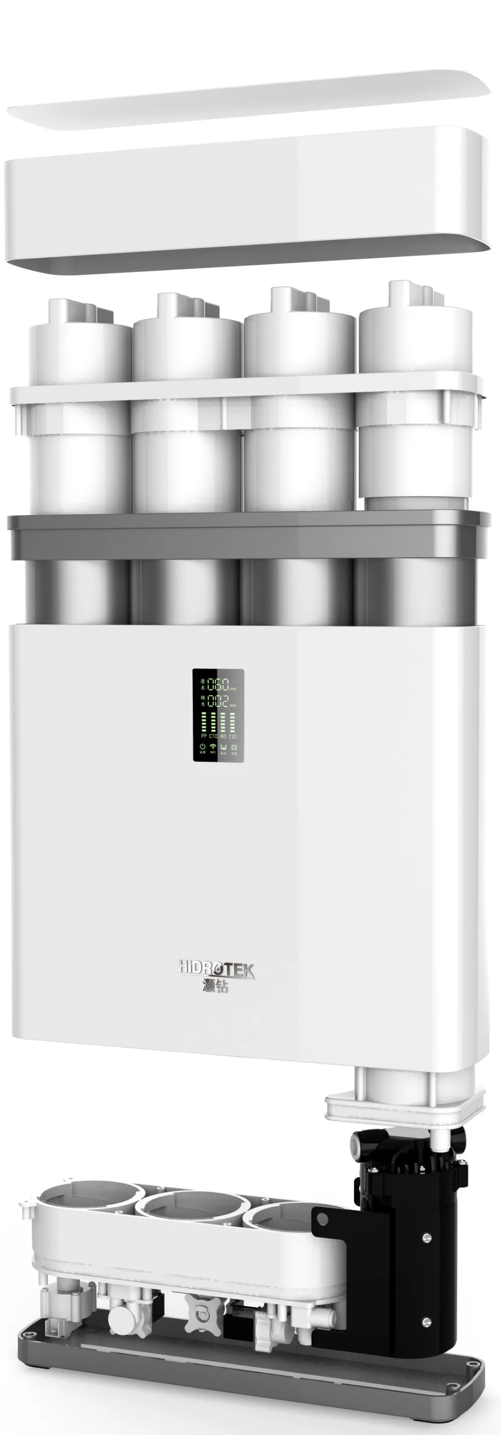Electric NSF Certified Ultra Thin Under Sink Countertop Filter Lifespan Reminder Reverse Osmosis Water Filter