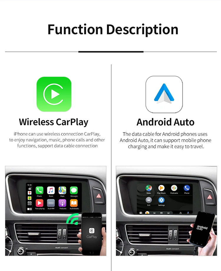  Carlinkit Беспроводной мультимедийный android Автомобильный видеоинтерфейс apple carplay для Audi Q2 Q3 Q5 Q7 A3 A4 A5 A6 C7 A7 A8 S4 S5 S6