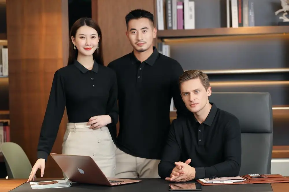 2023 Wholesale Customization Logo Cheap Long Sleeve Polyester Cotton Polo Shirt Golf Custom Plan Men Long Sleeve Polo